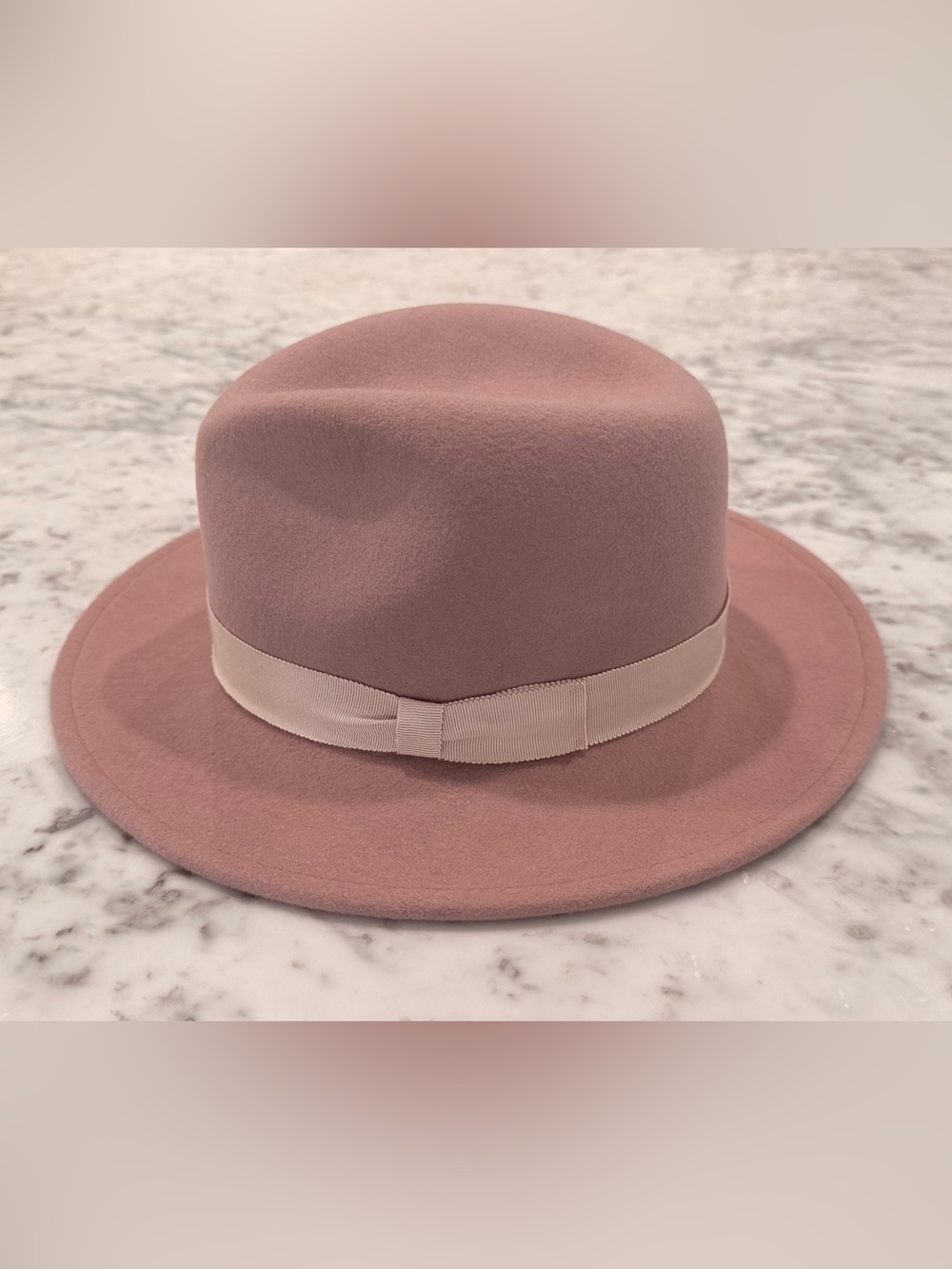 Bailey Of Hollywood Pink Felt Fedora with Cream Band